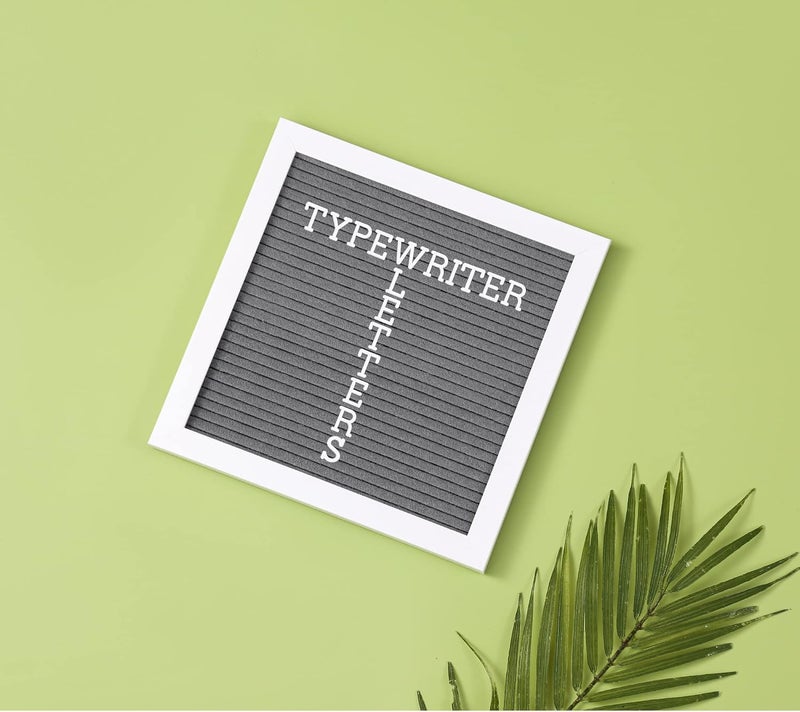 G GAMIT Letter Board Sign White Frame 10x10 - Felt Letter Board Baby Announcement Board with Typewriter Letters, White Letter Board Sign Board&Message Board with Stand and Canvas Bag. - Image 3